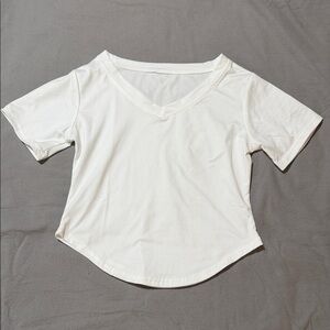 White V-Neck Women’s Top